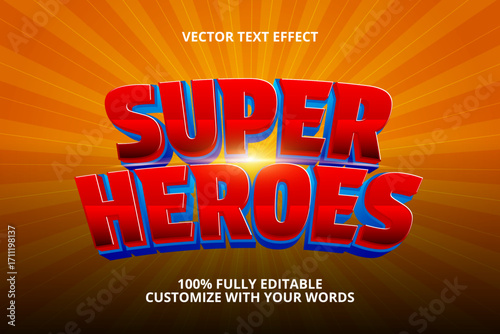 super heroes editable text effect for super