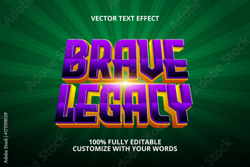 brave legacy editable text effect for super
