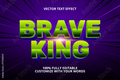 brave king editable text effect for super