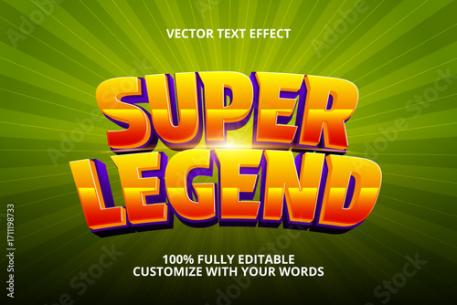 super legend editable text effect for super