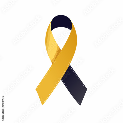 Gold awareness ribbon used for children's cancer fundraising vector