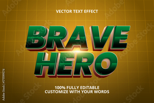 brave hero editable text effect for super