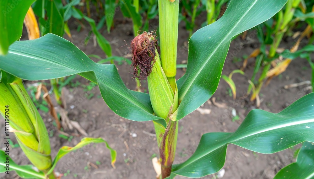 Fototapeta premium Close-up of corn plant in field