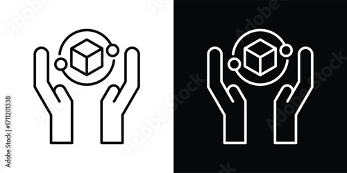 import substitution icon set in outline black and white style vector illustration