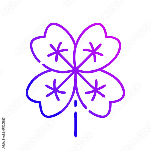 A charming four-leaf clover illustration, a symbol of good fortune and luck