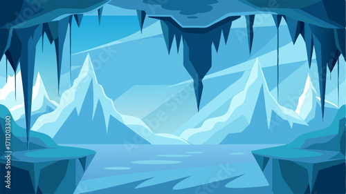 Jagged ice stalactites hang from the ceilings creating an otherworldly display of frozen beauty.