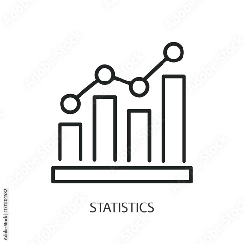 Statistics thin line vector icons.