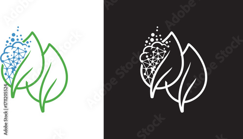 Innovative green technology logo design symbolizing growth, sustainability, and digital transformation for eco-conscious businesses seeking modern branding solutions