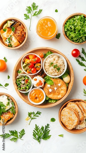 Wallpaper Mural Colorful Vegetarian Meal with Fresh Ingredients and Herbs Torontodigital.ca