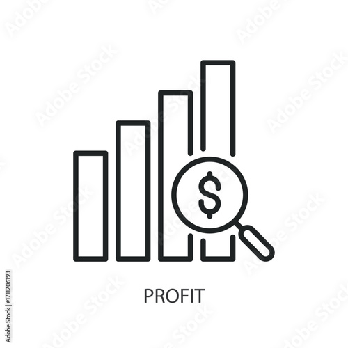 Profit thin line vector icons.