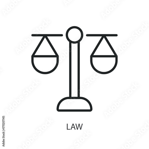 Law thin line vector icons.