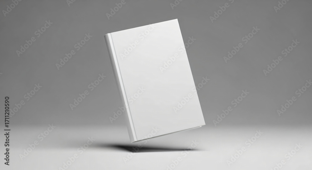 Naklejka premium Floating White Book Mockup on Neutral Background