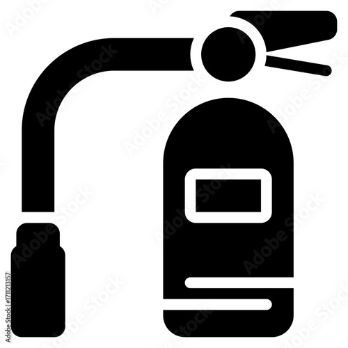 Fire Extinguisher Icon in Glyph Style Suitable for Web, Apps, Presentation, or Printable Meanings