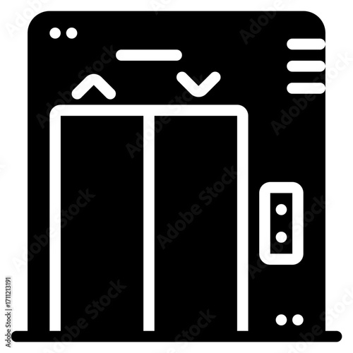 Lift Icon in Glyph Style Suitable for Web, Apps, Presentation, or Printable Meanings