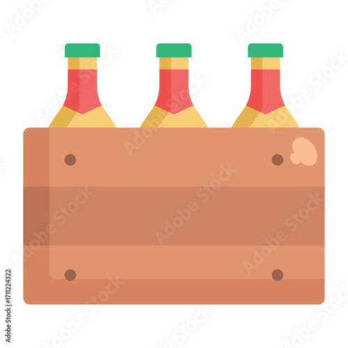 Oktoberfest Beer Basket Linear Illustration
