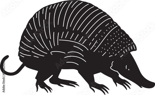 Charming echidna silhouette, unique Australian wildlife art