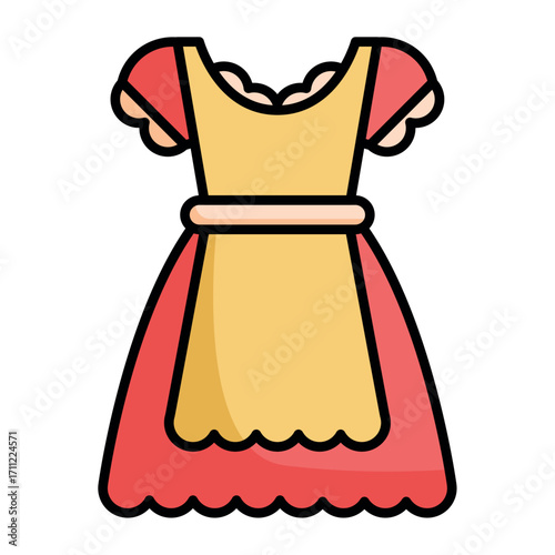 Traditional German Dress Lineal Vector