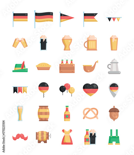 German Festival Icons Vector Collection
