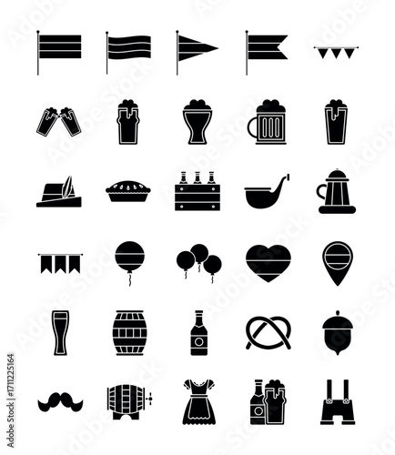 German Festival Icons Vector Collection