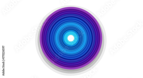 Oval shaped concentric rings in shades of blue purple and white colors