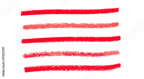 Illustration of five horizontal textured lines in shades of red color