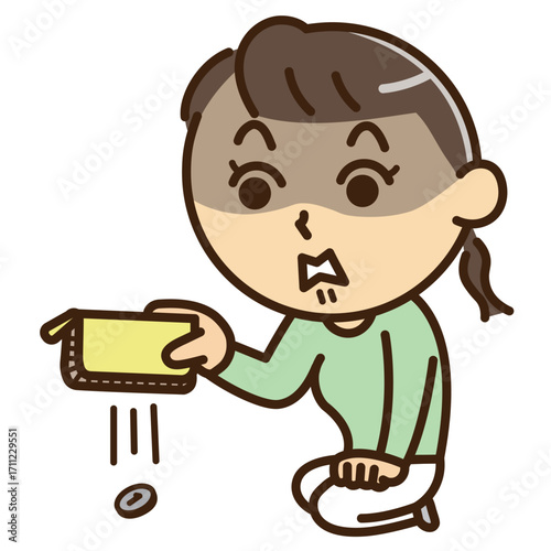 財布にお金が無くてショックを受ける女性