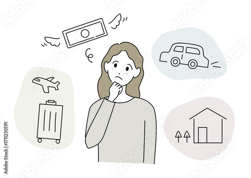 お金が足りないかもと不安になっている女性