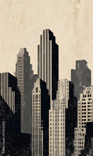 Cityscape Skyline Modern Architecture Buildings.