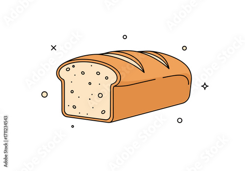 A delicious loaf of fresh baked bread with a golden brown crust and a soft interior.