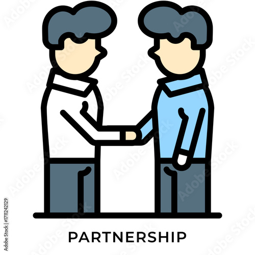 Flat Style Partnership Icon