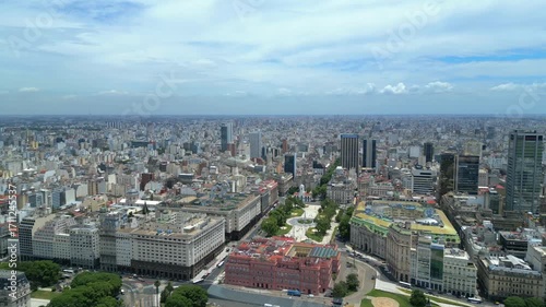 Wallpaper Mural Panoramic Aerial View of Buenos Aires with Casa Rosada and Financial District Skyline Torontodigital.ca