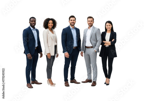 Professional team standing isolated on transparent background