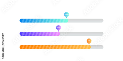 Vector illustration of modern preloader loading bar and progress indicators for web UI design, mobile app interface, and digital dashboard graphics