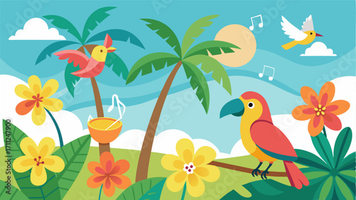 A symphony of tropical scents and sounds from calming plumeria flowers to chirping parrots perched in a canopy of palms.