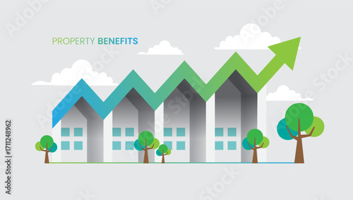 porperty benefits background with green color