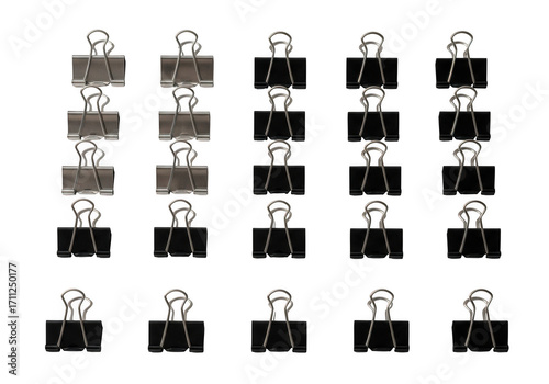 Binder clips isolated on transparent background