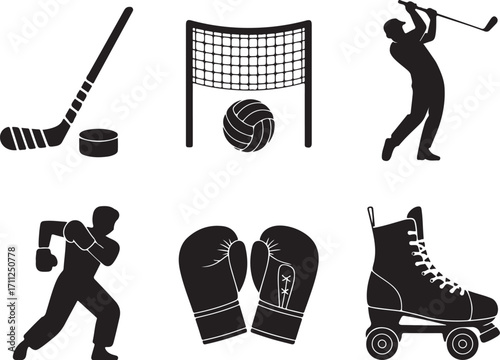 Dynamic sports icons for active lifestyle promotion