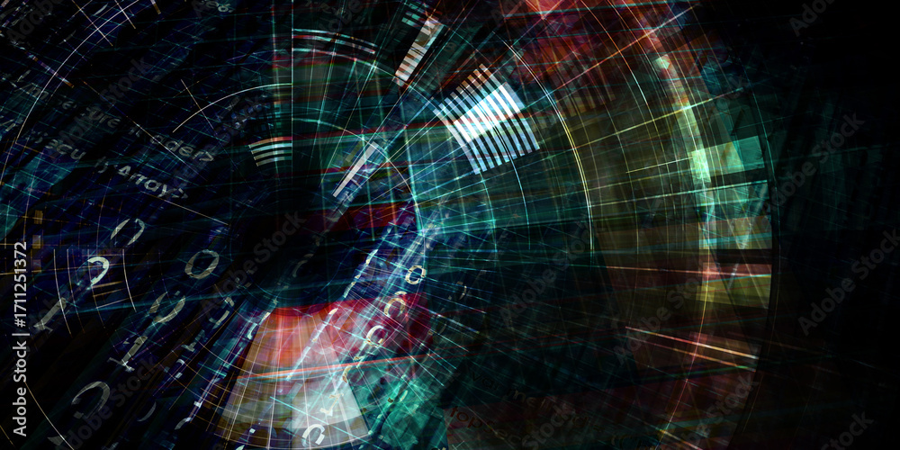 Fototapeta premium AI Cybersecurity Threat Monitoring Digital Background