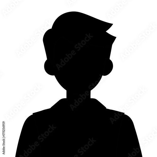 Image is a black silhouette of a person in profile