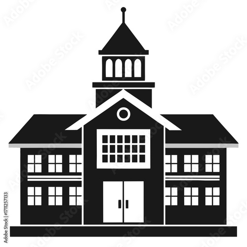 Vintage silhouette sketch of a European city tour building with intricate architecture, a symbol of urban art and design