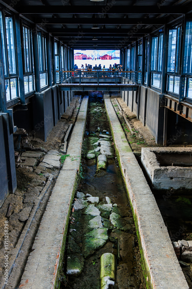 Fototapeta premium Former Site and Evidence of Crimes Committed by Unit 731 of the Japanese Imperial Army in Harbin, capital of northeast China's Heilongjiang Province
