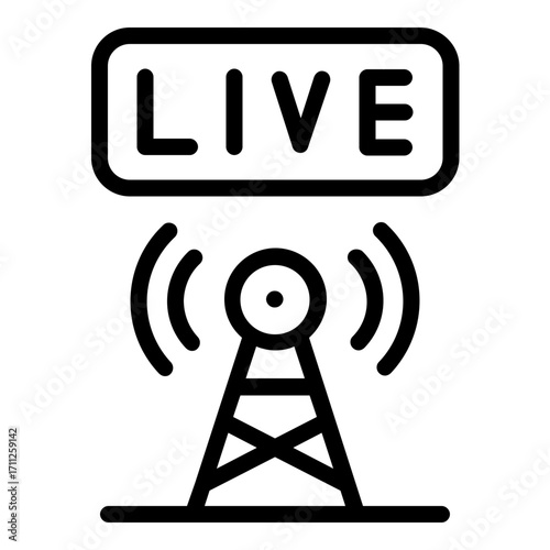 live broadcast icon line