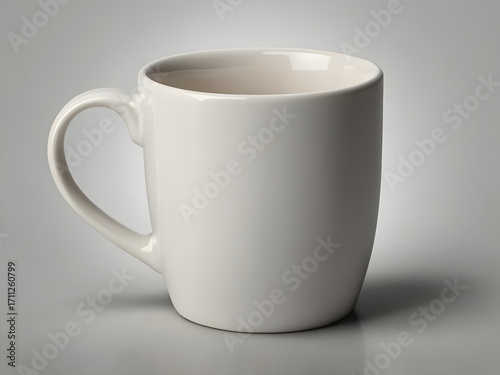 White Coffee Mug on Neutral Background – Simple Mockup
