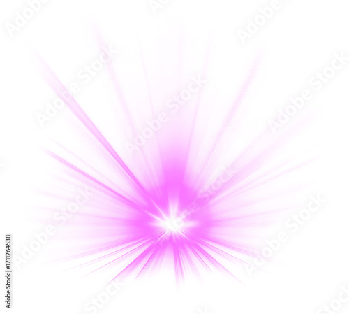 Sunburst png pink light effect sticker, transparent background