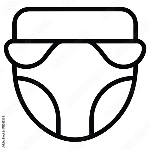 Fun Diaper Icon with Sunglasses - Baby Care Illustration