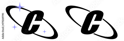 Initial C Y2K hipster brutalism vector. Ideal for retro, futuristic, and creative projects. A stylish, bold design that evokes the nostalgic aesthetic of the early 2000s with a modern, gritty twist.