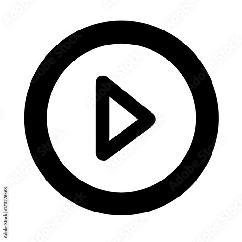 Free Download Black Play Button in Circle Icon – Media Player Symbol - GFXLoad