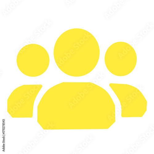 Group of People Icon Yellow 