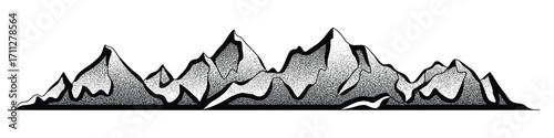 Imitation of a mountain landscape, noisy stippled grainy texture, banner