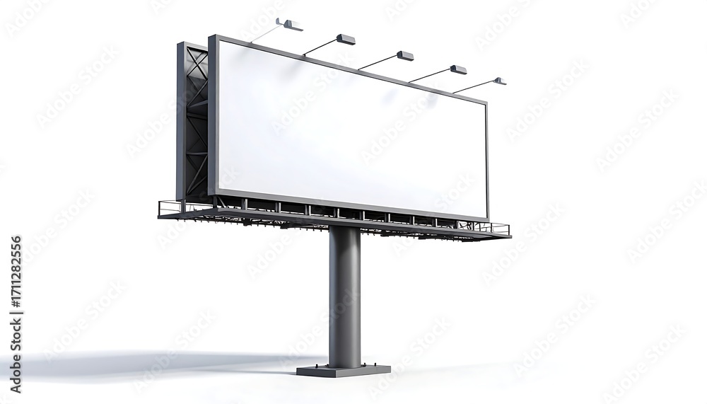Obraz premium Blank billboard, modern style, isolated on white